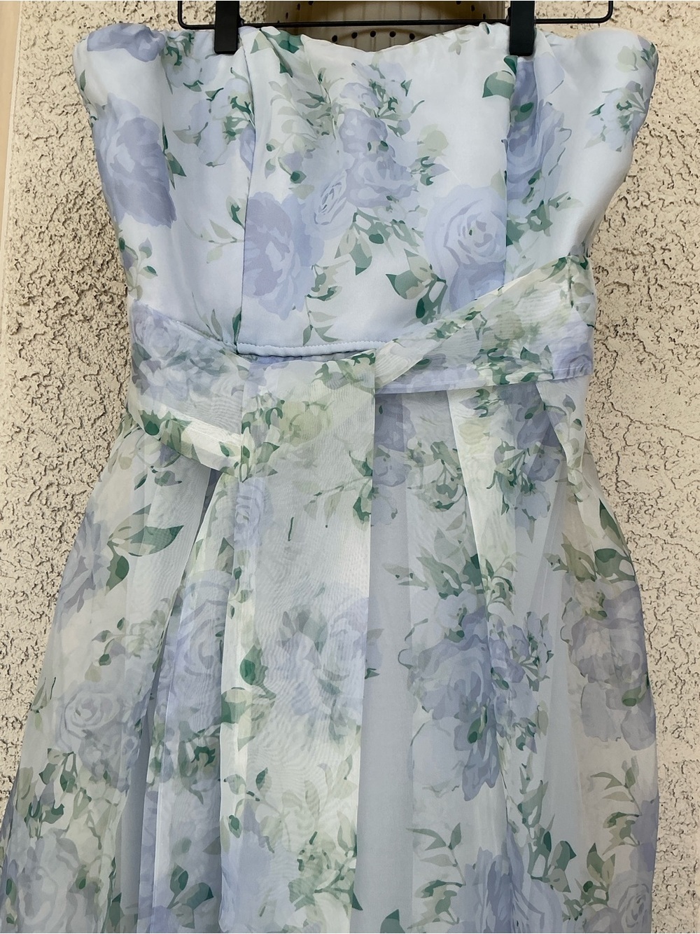 NWT Lulu’s Charming Sweetness Periwinkle Floral Organza Pleated Maxi Dress L XL - Picture 7 of 14